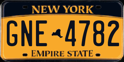 NY license plate GNE4782
