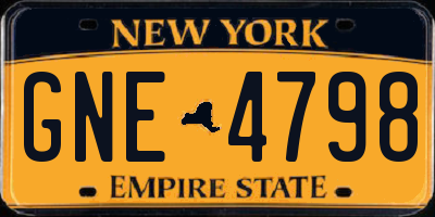 NY license plate GNE4798