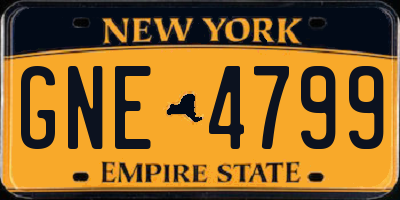 NY license plate GNE4799