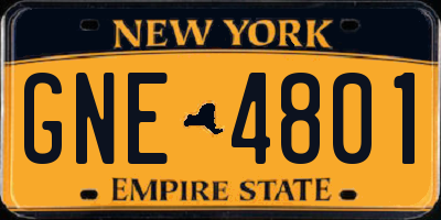 NY license plate GNE4801