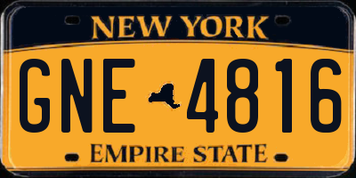 NY license plate GNE4816