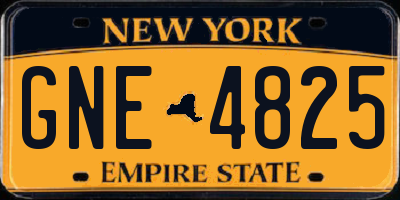 NY license plate GNE4825