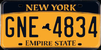 NY license plate GNE4834