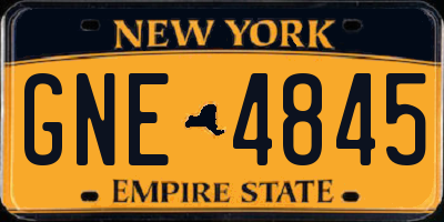 NY license plate GNE4845