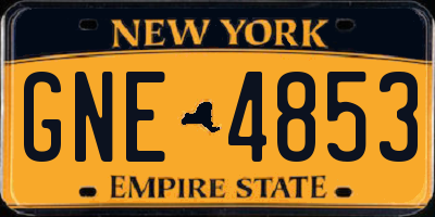 NY license plate GNE4853