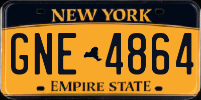 NY license plate GNE4864