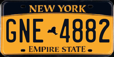 NY license plate GNE4882
