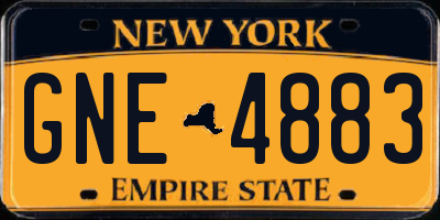 NY license plate GNE4883