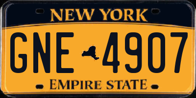 NY license plate GNE4907