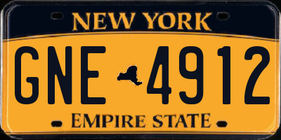 NY license plate GNE4912