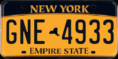 NY license plate GNE4933