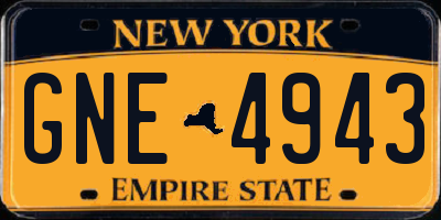 NY license plate GNE4943