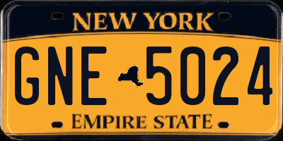 NY license plate GNE5024