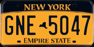 NY license plate GNE5047