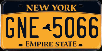 NY license plate GNE5066