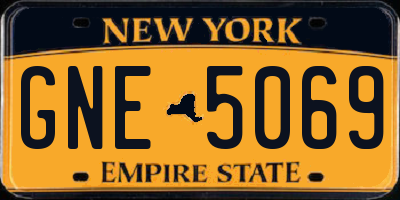 NY license plate GNE5069