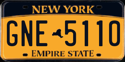 NY license plate GNE5110