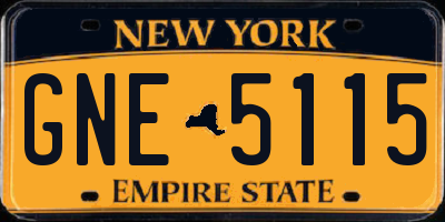 NY license plate GNE5115