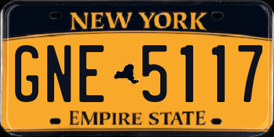 NY license plate GNE5117
