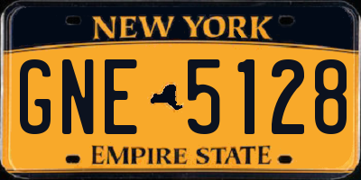 NY license plate GNE5128