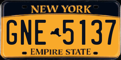 NY license plate GNE5137