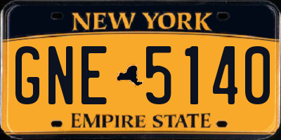NY license plate GNE5140