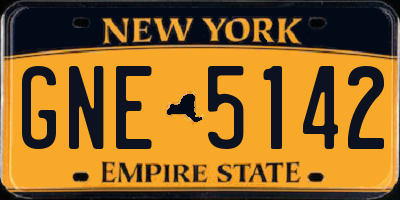 NY license plate GNE5142