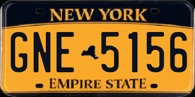 NY license plate GNE5156