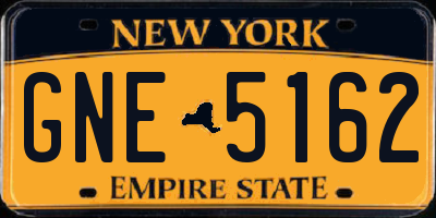 NY license plate GNE5162