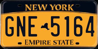NY license plate GNE5164
