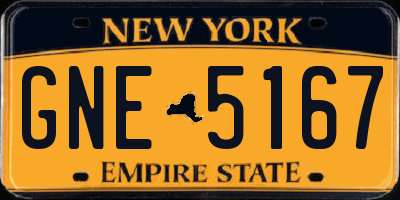 NY license plate GNE5167