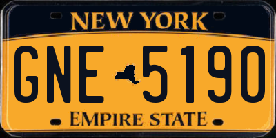 NY license plate GNE5190
