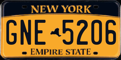 NY license plate GNE5206