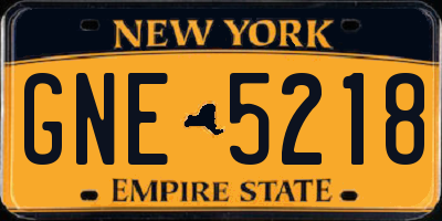 NY license plate GNE5218