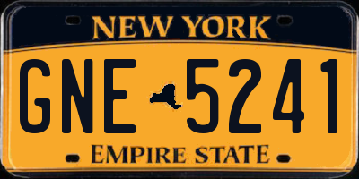 NY license plate GNE5241