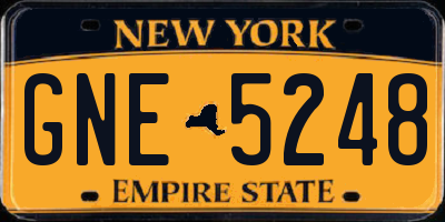 NY license plate GNE5248