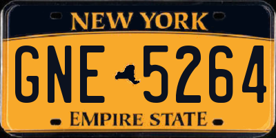 NY license plate GNE5264