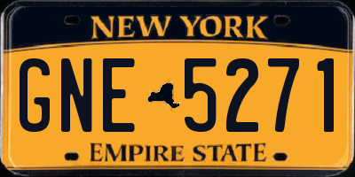 NY license plate GNE5271