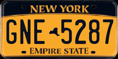 NY license plate GNE5287