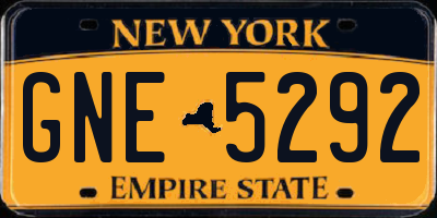 NY license plate GNE5292