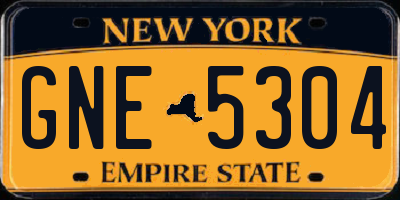 NY license plate GNE5304