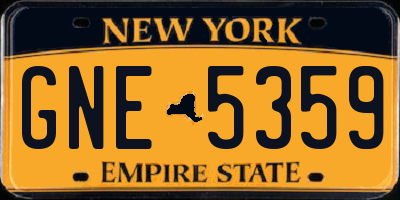 NY license plate GNE5359
