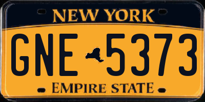NY license plate GNE5373