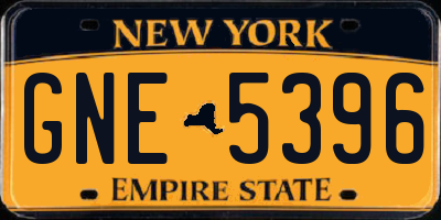 NY license plate GNE5396