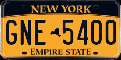 NY license plate GNE5400