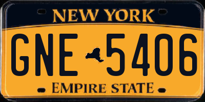 NY license plate GNE5406