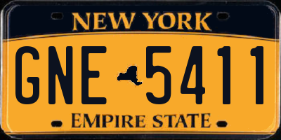 NY license plate GNE5411