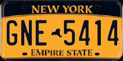 NY license plate GNE5414