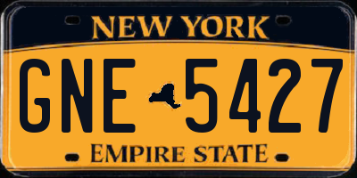 NY license plate GNE5427