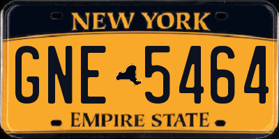 NY license plate GNE5464